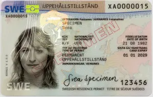 Photocopy of a residence permit card.
