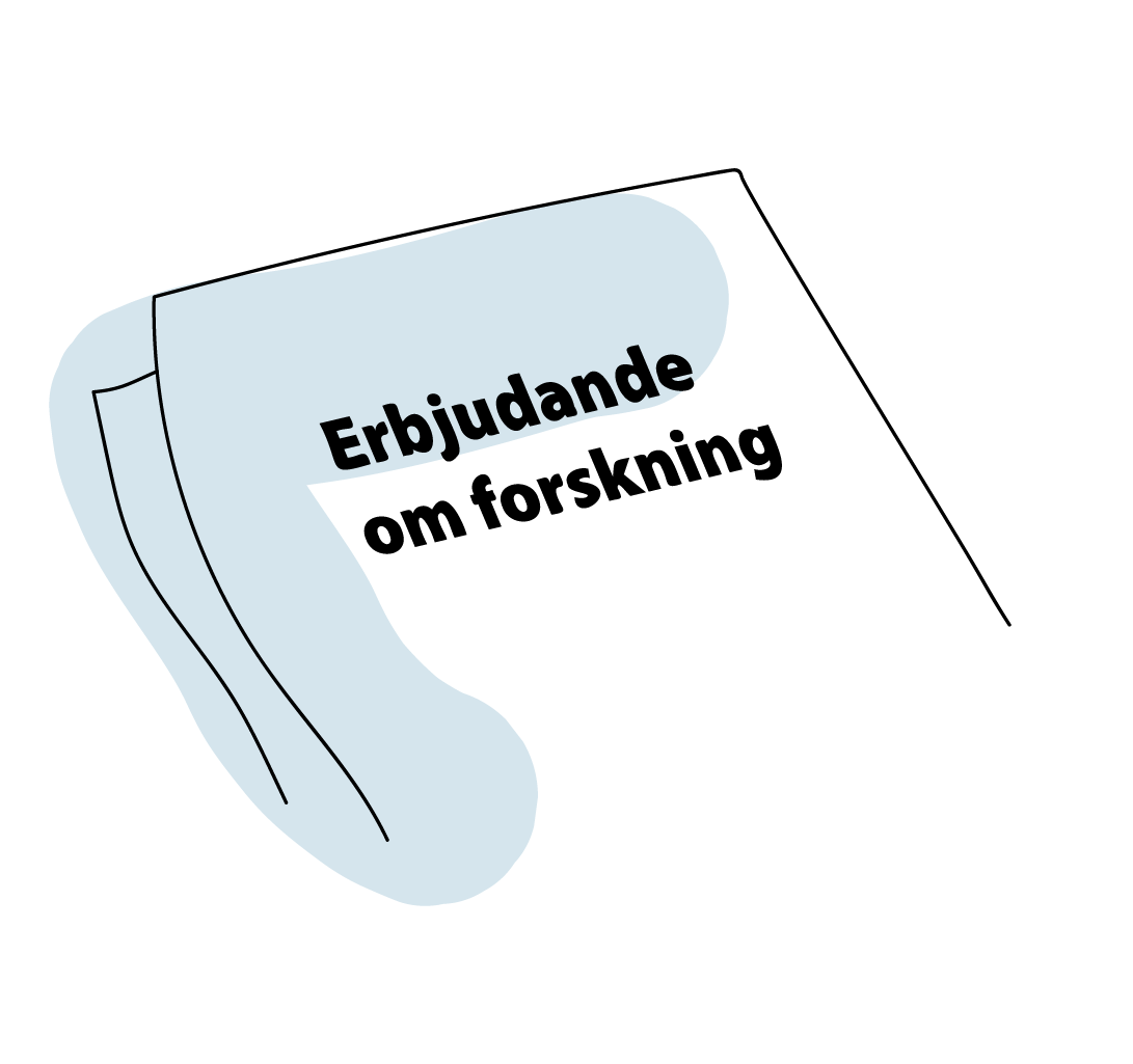 Illustration av ett erbjudande om forskning.