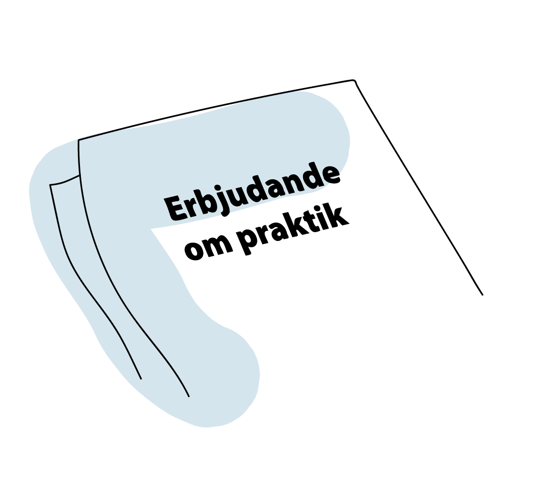 Illustration av ett erbjudande om praktik.