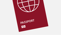 Illustration of a passport with a chip symbol.